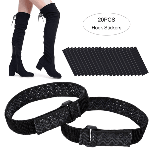 1 pair Knee Boots Straps Anti-Slip Fixed belt Anti-Drop Down Prevent Loose No Fall Off with 20 pcs Tape Stickers 
